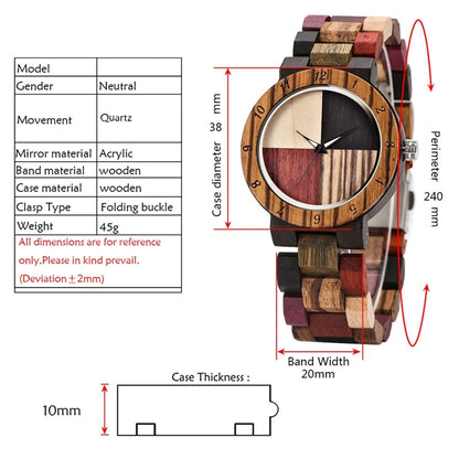 Ladies Full Wood Color Watch - Eminent Watches