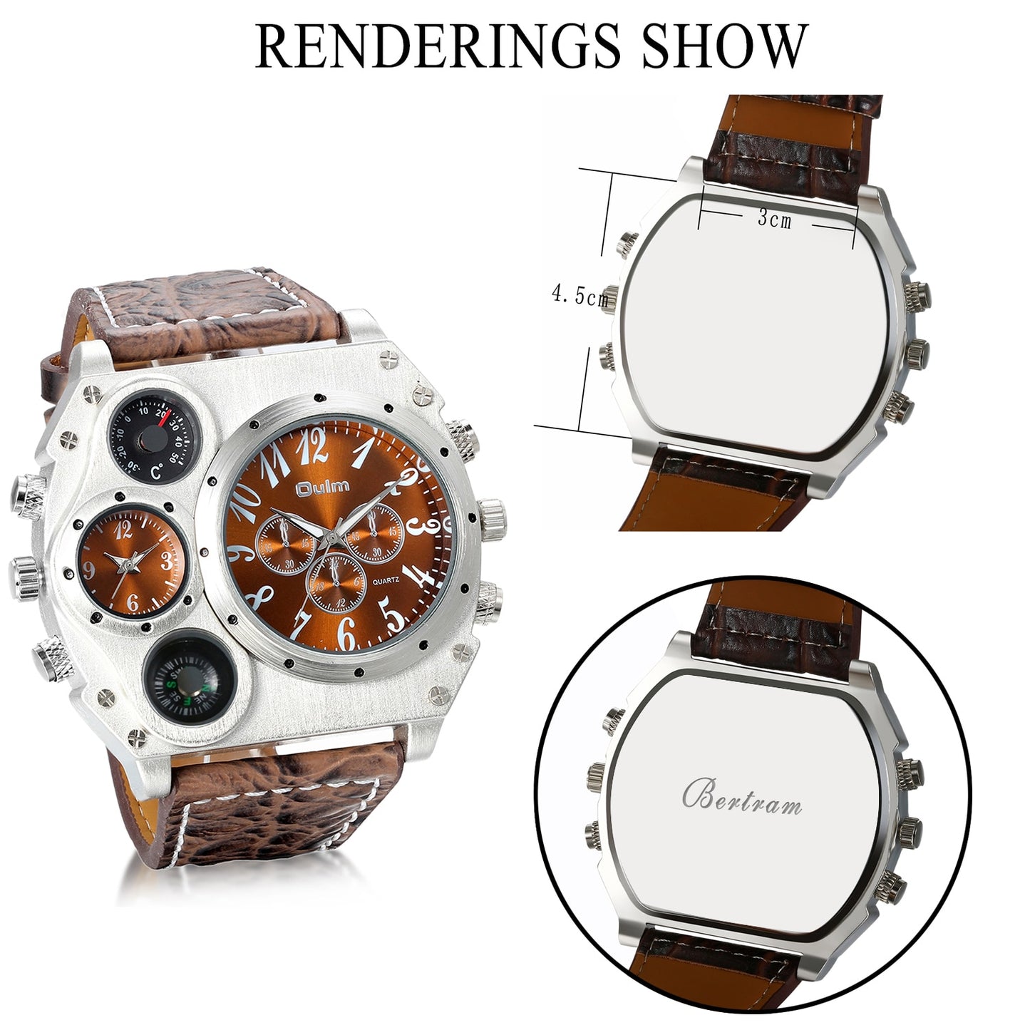 two-time-zone-watch Wristwatch Decorative Compass Male Quartz Watch - Eminent Watches