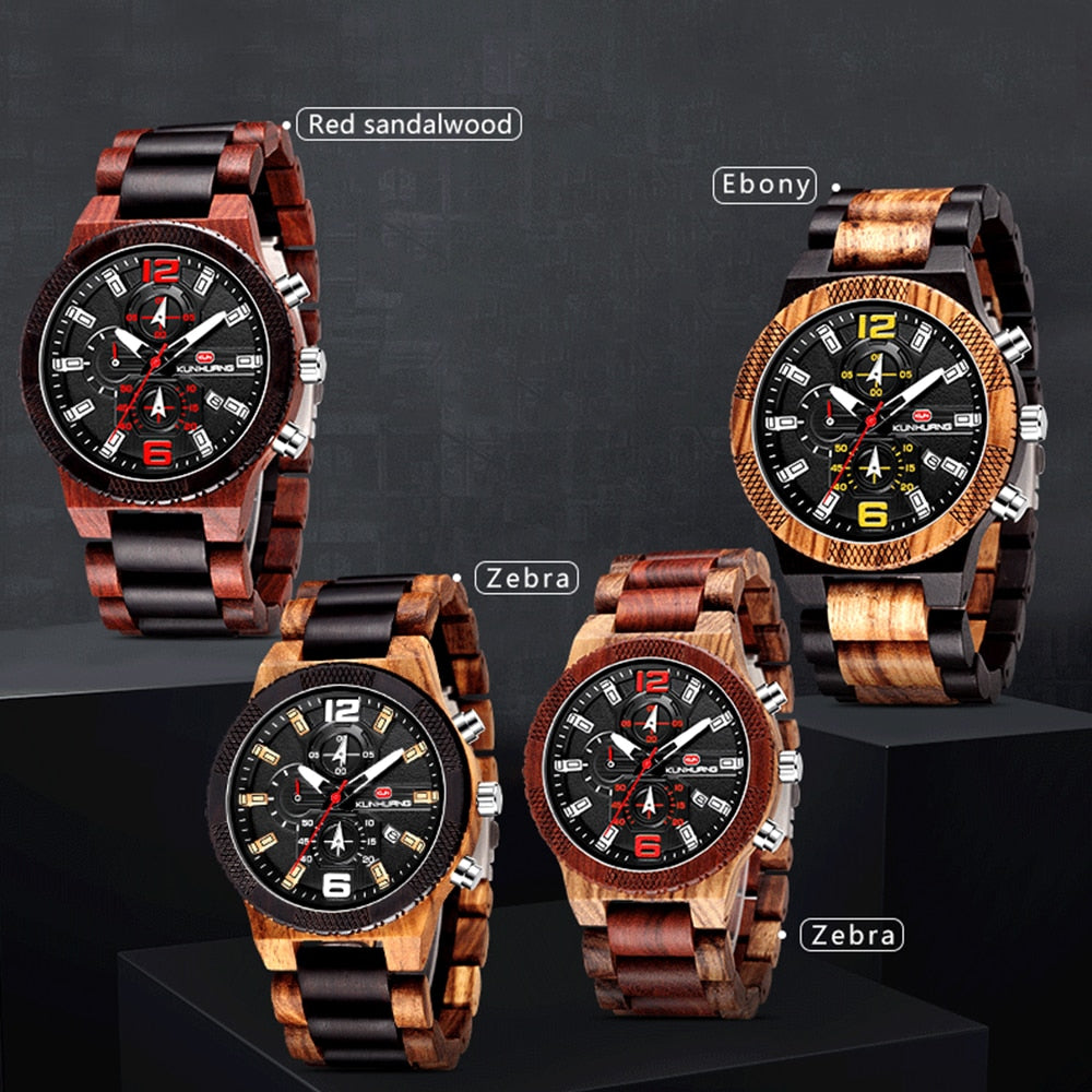 Multi-function Wooden Watch - Eminent Watches