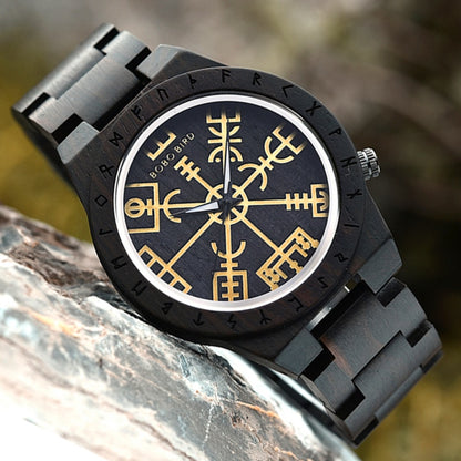 Vintage Viking Vegvisir Man's Wooden Watches - Eminent Watches