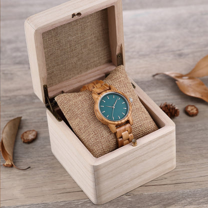 green-dial-simple-ladies-wood-grain-watch - Eminent Watches