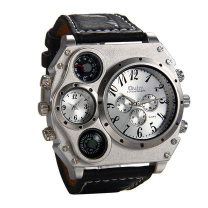 two-time-zone-watch Wristwatch Decorative Compass Male Quartz Watch - Eminent Watches