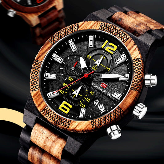 multi function-wooden-watch - Eminent Watches